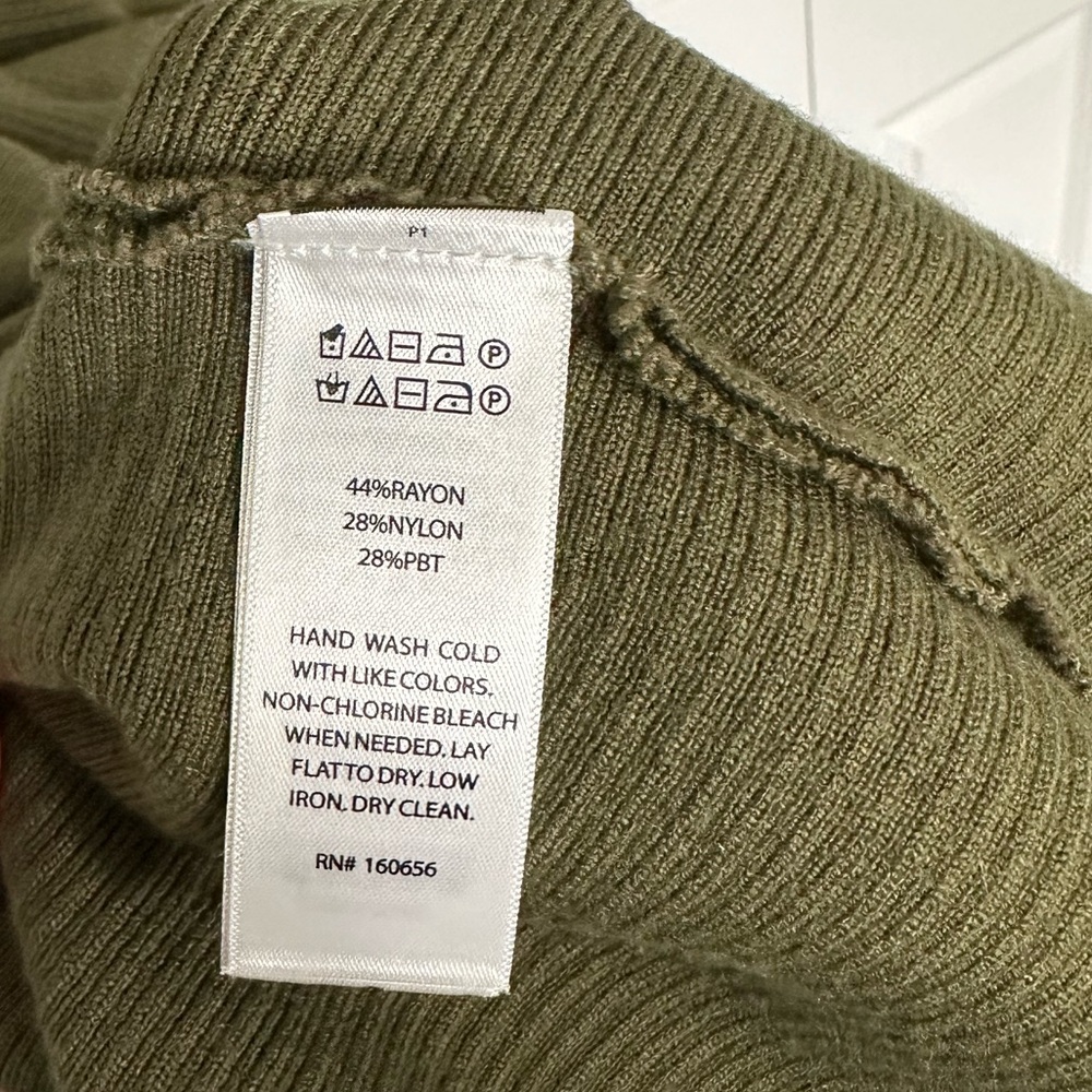 Rachel Zoe Long Sleeve Knit Olive Green Dress - Picture 7 of 7